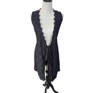 Diane Von Furstenberg Sleeveless Overlay Black Cover Vest Size 0